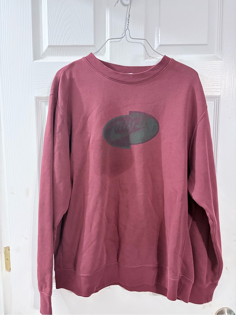 Nike Burgundy Split Oval Swoosh Sweatshirt L
